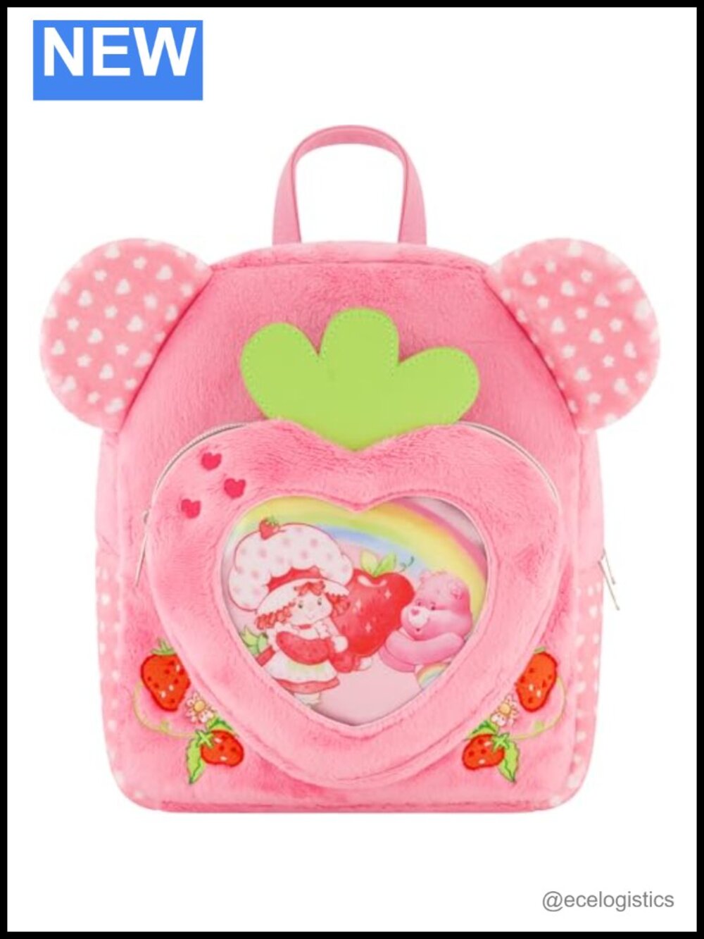 Care Bears Strawberry Shortcake Licensed Plush Mini Backpack Purse